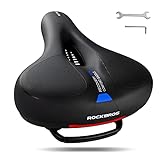 ROCKBROS Fahrradsattel Bequem Gelsattel Herren Damen Ergonomischer Breiter Fahrradsitz Weich Memory Foam MTB Rennrad 26 * 22cm Atmungsaktiv Wasserdicht