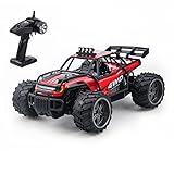 Rhybor Ferngesteuertes Auto 25 Km/h 1:14 RC Monster Truck Crawler 4WD Spielzeug RC LKW mit 45 Minuten Spielzeit 2,4 GHz RC Car mit 2 Batterien Fernbedienung Auto Spielzeug für Kinder & Erwachsene