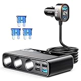 JOYROOM Zigarettenanzünder Verteiler, 154W Auto KFZ Ladegerät Adapter, 3 Fach 12V/24V Stecker Ladekabel Splitter mit 5 USB Anschlüsse für Smartphones/iPad/Dashcam/GPS/Sitzheizung