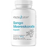 Sango Meereskoralle Kapseln - 180 Stk. - Calcium & Magnesium im optimalen Verhältnis 2:1 - Sango-Meereskoralle hochdosiert und vegan - Ohne Zusätze