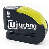 URBAN UR10 Bremsscheibenschloss mit Alarm Motorrad Schloss Roller Schloss Scooter Schloss, Bremsscheibenschloss Alarm 120dB und Vorwarnung, Motorradschloss mit Alarm, Sicherungsstift 10mm