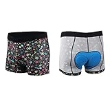 RFDKJW Damen/Herren Fahrradunterwäsche 3D Gepolsterte Atmungsaktive Leichte MTB Shorts Elastische Fahrradunterhose(Size:L,Color:Herr-A)