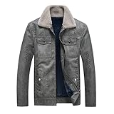 LOIJMK Herren Leder Jacke Mäntel lässige Motorrad-Jacke Mode Reißverschluss Mäntel mit Tasche Compatible with Motorrad Herren Sommer