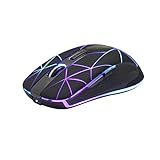 Rii Kabellose Maus, 2.4G Funkmaus PC Maus Laptop Maus Wireless Optische Maus mit USB Nano Empfänger, 7 LED Beleuchtete Maus für Windows/Mac/Linux, Office Home, Schwarz