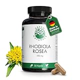 Rhodiola Rosea (120 Kapseln á 500mg) - Deutsche Herstellung - 100% Vegan & Ohne Zusätze - Vorrat für 4 Monate