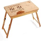 PRICEXES Klapptisch, Verstellbarer Computertisch aus Holz, multifunktionaler Arbeitstisch, Spieltisch (Größe: 13,8 * 21,7 Zoll) (Color : Yellow)