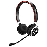 Jabra Evolve 65 UC Kabelloses Bluetooth-Headset für PC, Laptop, Smartphone, Softphone und Tablet Standard UC / Stereo NA Schwarz