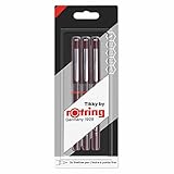 rOtring Tikky Grafik Fineliner Stifteset, 0,3 mm, 0,5 mm und 0,7 mm, schwarze Tinte, 3 Stück