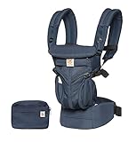 Ergobaby Babytrage für Neugeborene ab Geburt, Baby Tragesystem Omni 360 Cool Air Mesh, Baby-Tragetasche Bauchtrage Rückentrage, Midnight Blau