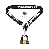 VINZ Kungur Kettenschloss ø10mm | ART 3 Zertifikat | Schloss für Roller Scooter Motorrad Moped E-Bike & hochwertiges Fahrrad | sicheres Rollerschloss Kette Loop U-Lock | 100-300 cm x (100cm)