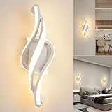 LED Wandleuchte Innen, 22W Wandlampe,Modern Innenwandleuchte,3000K Warmweiß Wandbeleuchtung,Up Down Innenleuchte Wandlichter,gebogene Design wandleuchten für Wohnzimmer Schlafzimmer Treppenhaus Flur