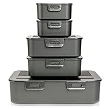 Hausfelder Bento Lunch Box Set, Brotdose 5-teilig: 2 x 350 ml, 2 x 1100 ml, 1 x 3500 ml, Kunststoff Lunchbox