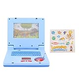 Lern-Laptop für Kinder Lerncomputer mit 20 Lernspielen und Aktivitäten, LCD-Bildschirm und Maus, Laptop-Spielzeug für Kinder, Kleinkinder, Jungen und Mädchen(Blaue nicht einziehbare Maus)