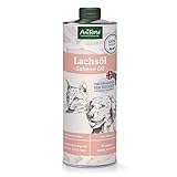 AniForte Lachsöl für Hunde & Katze 1 Liter - Omega 3 Fettsäuren, Premium Fischöl für Welpen, Adult, Senior, Lachsöl Hunde ohne Zusätze, Barf Öl, Recyclebare Verpackung