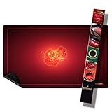 WOGAMAT - Spielmatte aus Neopren, rot, Rubinrot, große Länge, 60 x 100 cm, für Kartenspiele, Würfelspiele, Gesellschaftsspiel – Neopren, leise, dick, waschbar, rutschfest – Mehrzweck-Matte.