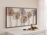 3D Wandbild 'Lotus' aus Metall, 100x50 cm, Wandschmuck, Wanddeko, Wandverzierung, Deko-Objekt