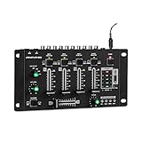 Resident DJ Amnesia - 4-Kanal Mixer, Mischpult, Bluetooth, MP3-fähiger USB-Port, Mikrofon- & Kopfhörer-Lautstärke stufenlos regelbar, 2 x 6,3mm-Klinke-Mikrofon-Eingang, Metall-Chassis, schwarz