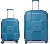 TROLLEYZ Venice No.10 - Zweiteiliges Kofferset mit integriertem TSA-Schloss - Extrem Robuster und Leichter Hartschalenkoffer mit Doppelten Geräuschlosen 360° Rädern - 55cm+78cm - Ice Blue