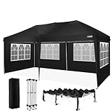 TOOLUCK Pavillon 3x6m, Wasserdicht UV-Schutz 50+ Gartenpavillon, Outdoor Gartenzelt Partyzelt für Party im Freien, Hochzeit, kommerzielle Veranstaltung