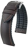 HIRSCH Uhren-Armband James L - italienisches Kalbs-Leder - sportlich/atmungsaktiv - für Damen & Herren - Braun - 20 mm