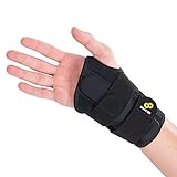 BRACOO WB30 reversible Handgelenkschiene - Ergonomische Handgelenkbandage mit herausnehmbarer Schiene - passt rechts & links (Schwarz)