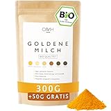 Bio Goldene Milch 300g + 50g gratis I Kurkuma Ashwagandha Ingwer Triphala Ceylon Zimt Pfeffer Pulver Golden Milk Ayurveda Fertigmischung