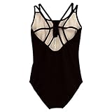 BOZEVON Damen Ballett Trikot - Elegant Ballettanzug Bodysuit Gymnastikanzug Ärmellos Elastischer Tops Jumpsuit Ballettkleidung mit Spaghettiträgern (Schwarz)