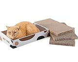 PETTOM 3 Stücke Kratzbrett Katzen, Kratzpappe für Katzen, Kratzspielzeug Katze Pappe, Katzenspielzeug Kratzen 43 * 26cm