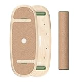 Bold38 Balance-Board - Premium Materialien (Holz, Korkrolle) - Balance Board Erwachsene und Kinder - Surf & Fitness, Plank Board, Trickboard - Gleichgewichtsboard zum Trainieren – Balanceboard