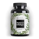 Hyaluronsäure Kollagen Komplex - 180 Kapseln - Angereichert mit Biotin, Selen, Zink, Vitamin C aus Acerola & Bambusextrakt - Laborgeprüft