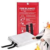 Feuerlöscherdecke - Hochhitzebeständige Feuerschutzdecke,Feuerlöschdecke für Menschen, 1 x 1 m für Küche, Zuhause, Fett, Auto, Camping, Büro