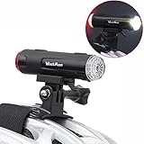 Fahrradhelm Licht - 200 Lumen USB Wiederaufladbar Helmlampe Fahrrad mit Steady und Flash Modus, Wasserdicht Fahrrad Helm Lampe 2 in 1 Stirnlampe Reithelm & Fahrradhelm Rücklicht