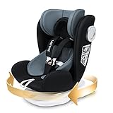 LETTAS Baby Kindersitz 360 Grad drehbar Isofix und Top Tether SIPS Gruppe 0+/1/2/3, 0-12 Jahre, 0-36kg, ECE R44/04, ADAC