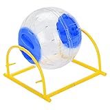 Hamsterball Spielzeug Hamster Laufball Mit Halterung,Hamsterball Übungsball Sportball,Rolle Kugel Laufkugel Joggingball für Hamster Ratten Rennmäuse Kleintiere Sportball Spielzeug,Blau,15cm