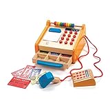 Hape Registrierkasse von Hape| 37-teiliges Kassen-Set aus Holz für Kinder|mit Taschenrechner-Funktion