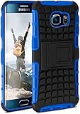 ONEFLOW Tank Case kompatibel mit Samsung Galaxy S6 Edge - Hülle Outdoor stoßfest, Handyhülle mit Ständer, Kamera- und Bildschirmschutz, Handy Hardcase Panzerhülle, Horizon - Blau