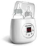 Grundig Flaschenwärmer Baby Fläschchenwärmer 3in1 - Anti Bauchweh Automatik für 2 Flaschen I Babykostwärmer mit Reise Sterilisator für Babyflaschen Gläschenwärmer Warmhalter baby bottle warmer