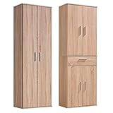 mokebo® Mehrzweckschrank Set 2-teilig 'Die Allzweckwaffe', Schrank-Set mit Mehrzweckschrank & Aktenschrank in Sonoma Eiche BZW. Braun, auch als Moderne Wohnwand