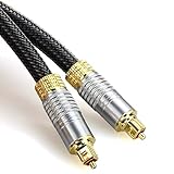 Asacam Professionelles digitales optisches Audio-Toslink-Sound-Barrierekabel, Heimkino optischer Stecker zu männlichem Gold-Verstärker-Splitter-Adapter geflochtenes Kabel für HDTV, PS3-2M