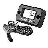 Jayron LCD Digital Benzin Induktiver Drehzahlmesser Wasserdicht für Motorrad Motocross Rasenmäher Schneefräse Generator Roller Kettensäge