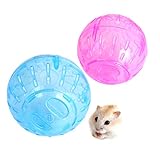 Hamsterball,RoadLoo 2Pcs 12cm Hamsterball Übungsball Sportball Rolle Kugel Laufkugel Joggingball Kleintiere Kunststoff Spielzeug für Haustier Ratten Mäuse Rennmaus laufendes Jogging Fitness Laufen