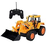 ZRYYWAN Elektrischer Ferngesteuerter Bagger Wiederaufladbarer RC Frontlader Engineering RC Bagger LKW Baufahrzeug Spielzeug Kinderspielzeugauto Für 8-15 Jahre alte Jungen Kinder Geschenk