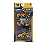 Caterpillar by Funrise 82274 METALL 3 PACK - RADLADER, BAGGER & DAMPFROLLE, Schwarz