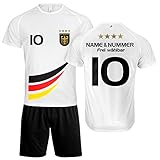 DE FANSHOP Kinder Personalisiertes Deutschland Trikot Set 4D