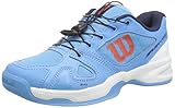 WILSON Rush PRO JR QL Jugend/Kinder Tennisschuhe, blau/weiß/orange, 36 1/3 EU