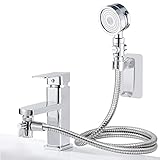 Wasserhähne Duschkopf Set Bad Waschbecken Wasserhahn Handbrause Set mit Brauseschlauch Waschbecken Duschkopf Set zum Pet Bath Waschen Haare Reinigen(Bedienungsanleitung inbegriffen)