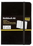 Idena 209282 - Notizbuch DIN A6, kariert, Papier cremefarben, 192 Seiten, 80 g/m², Hardcover in schwarz, 1 Stück