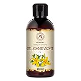 Johanniskrautöl 250ml - Hypericum Perforatum - Natürliches Rotöl - Trägeröl - Basisöl - Johanniskraut Blüten Öl Mazerat - Pflege für Gesicht - Nägel - Hände - Haare - Massage - Körperpflege