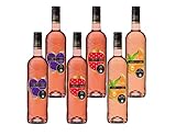 VeRy Weinpaket Fruchtweine Roséwein 6x0,75l Erdbeer, Cassis, Melone | Erdbeerwein Traubenwein Melonenwein | Französische Weine - Aromatisierte Weine 10% vol.