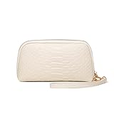 DJYYDS Modische Krokodil-Muster, echtes Leder, Damen-Geldbörsen, Münzgeldbörse, Kartenhalter, Brieftaschen, Rindsleder, weibliche Clutch, Geldbörsen, Handytaschen, 19 cm, 6 cm, 10 cm, beige